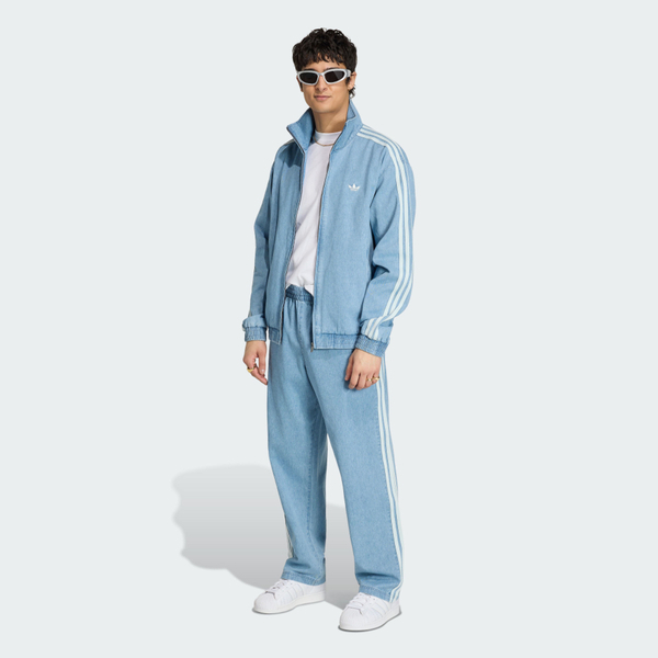 Adidas 愛迪達 Denim Fb Jacket KX1196 男 立領外套 運動外套 休閒穿搭 淺藍牛仔
