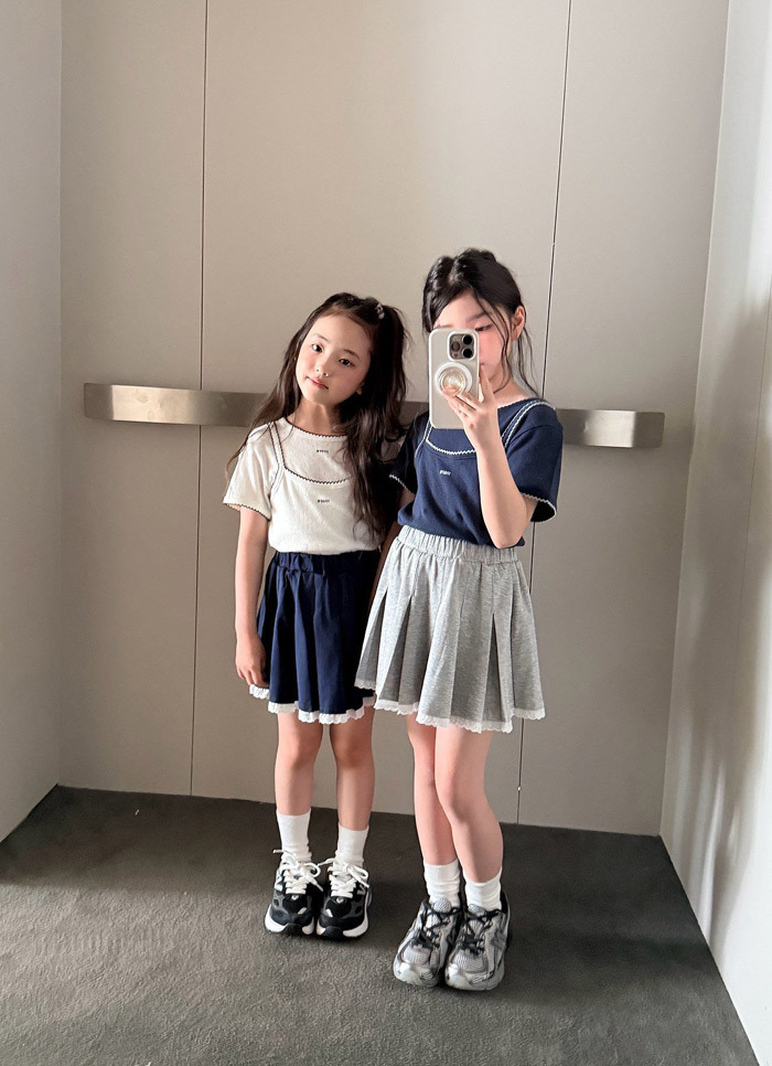 正韓夏CCOMMA 兩色撞色包邊上衣