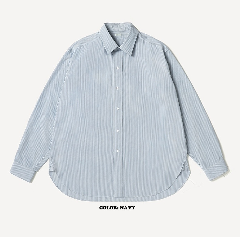 A.PRESSE 2026 REGULAR COLLAR STRIPE SHIRT L/S (26SAP-02-16) - PRE ORDER ITEM (預訂中)