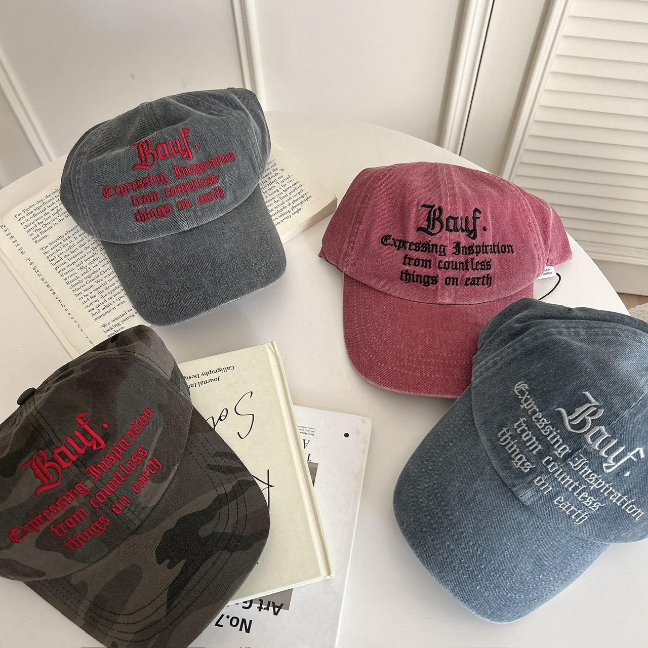 （現貨）韓牌 BAUF 歌德字體 logo 水洗 老帽 BAUF08
