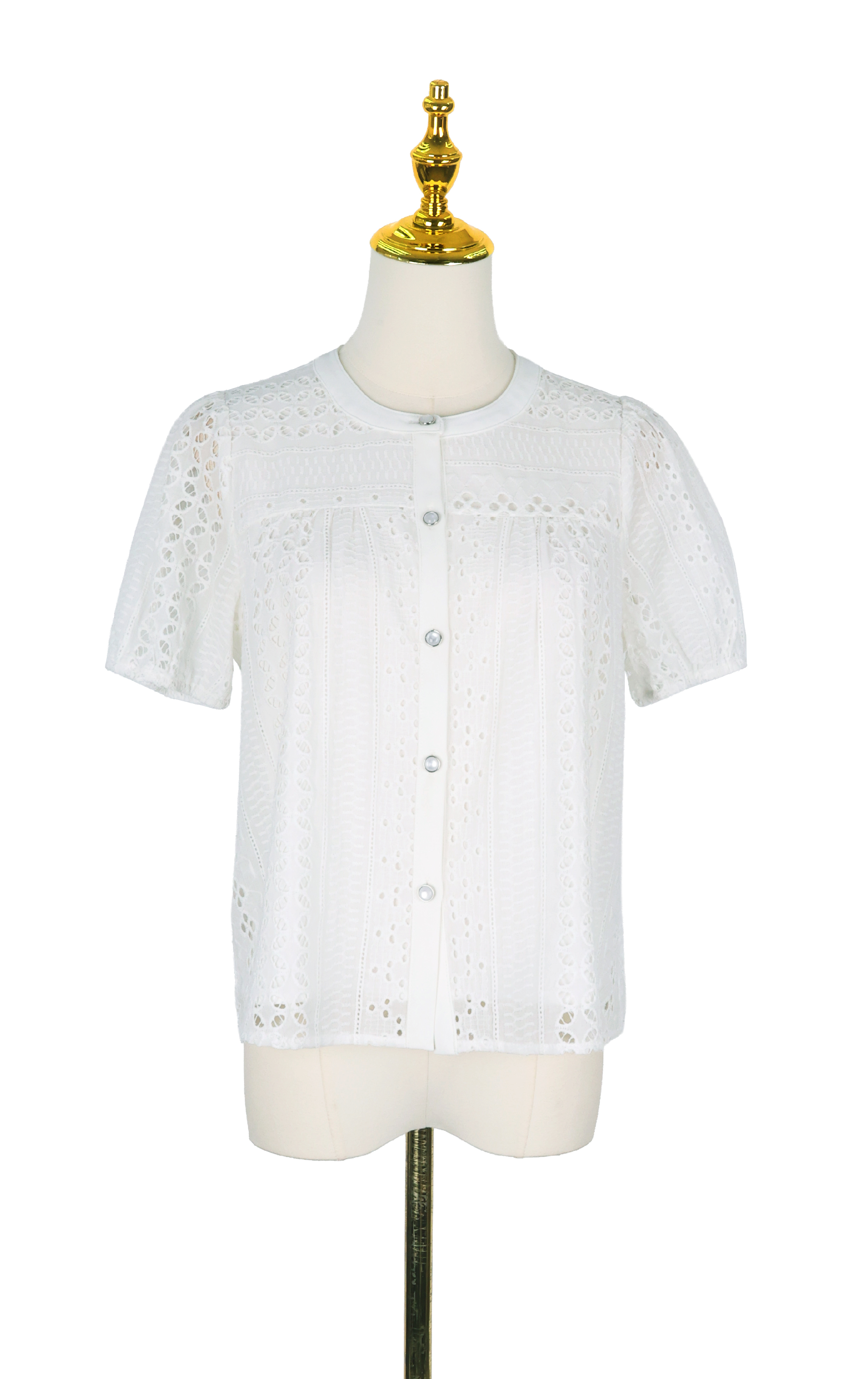 Airy Eyelet Lace Button-Down Top SH0434