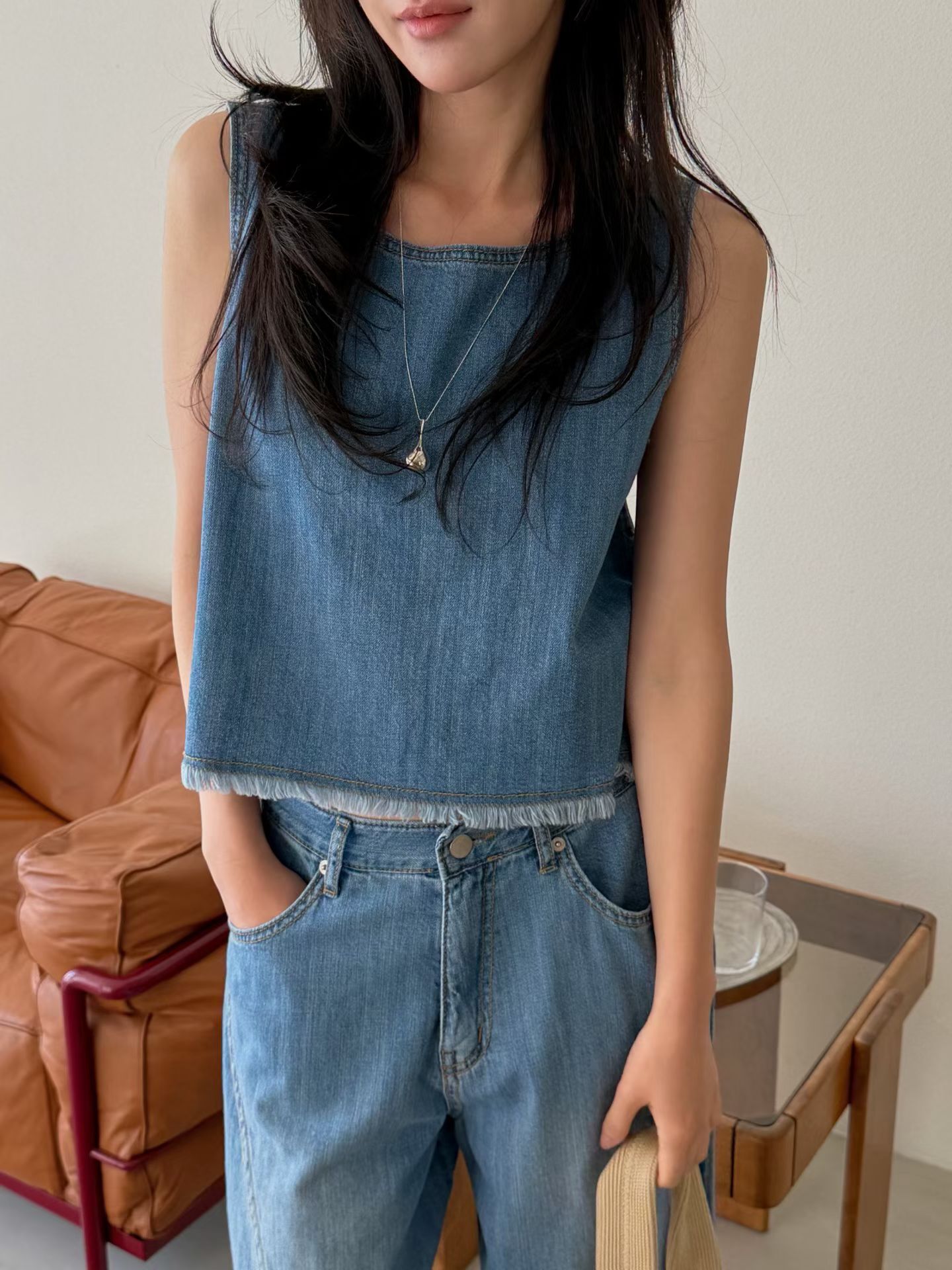 WJ2657 biggs Denim Sleeveless