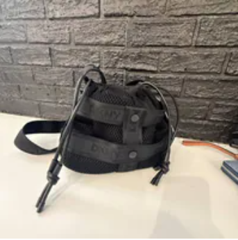 [S] DKNY BLACK/BLACK R52EDL02-BBL CHAYA MESH LOGO CROSSBODY BAG, 732465426087 (SD1905)