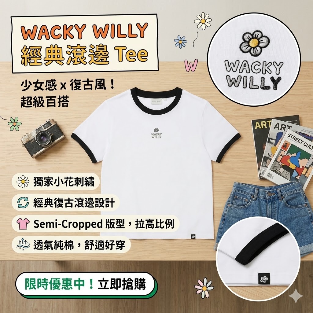 【直播】Wacky Willy LX0509119 女裝圓領短袖上衣
