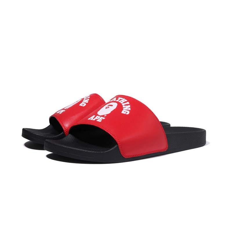 BAPE College Slide Sandals 拖鞋 黑紅色 男鞋 1I25191001-RD [台灣現貨]