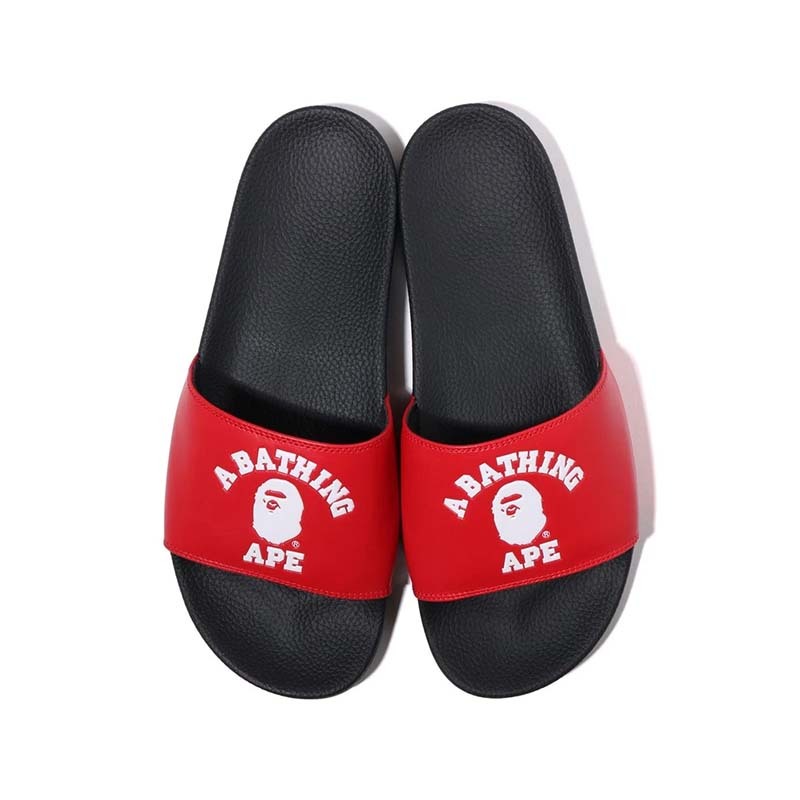 BAPE College Slide Sandals 拖鞋 黑紅色 男鞋 1I25191001-RD [台灣現貨]