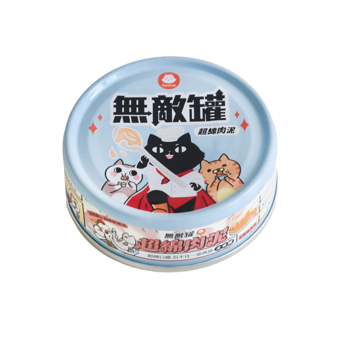 台灣 無敵貓 ParkCat 無敵罐「超綿肉泥」主食罐 - 鮮燉雞+海撈鮮鮪魚 (護眼保健) 80g (任選6罐$129)