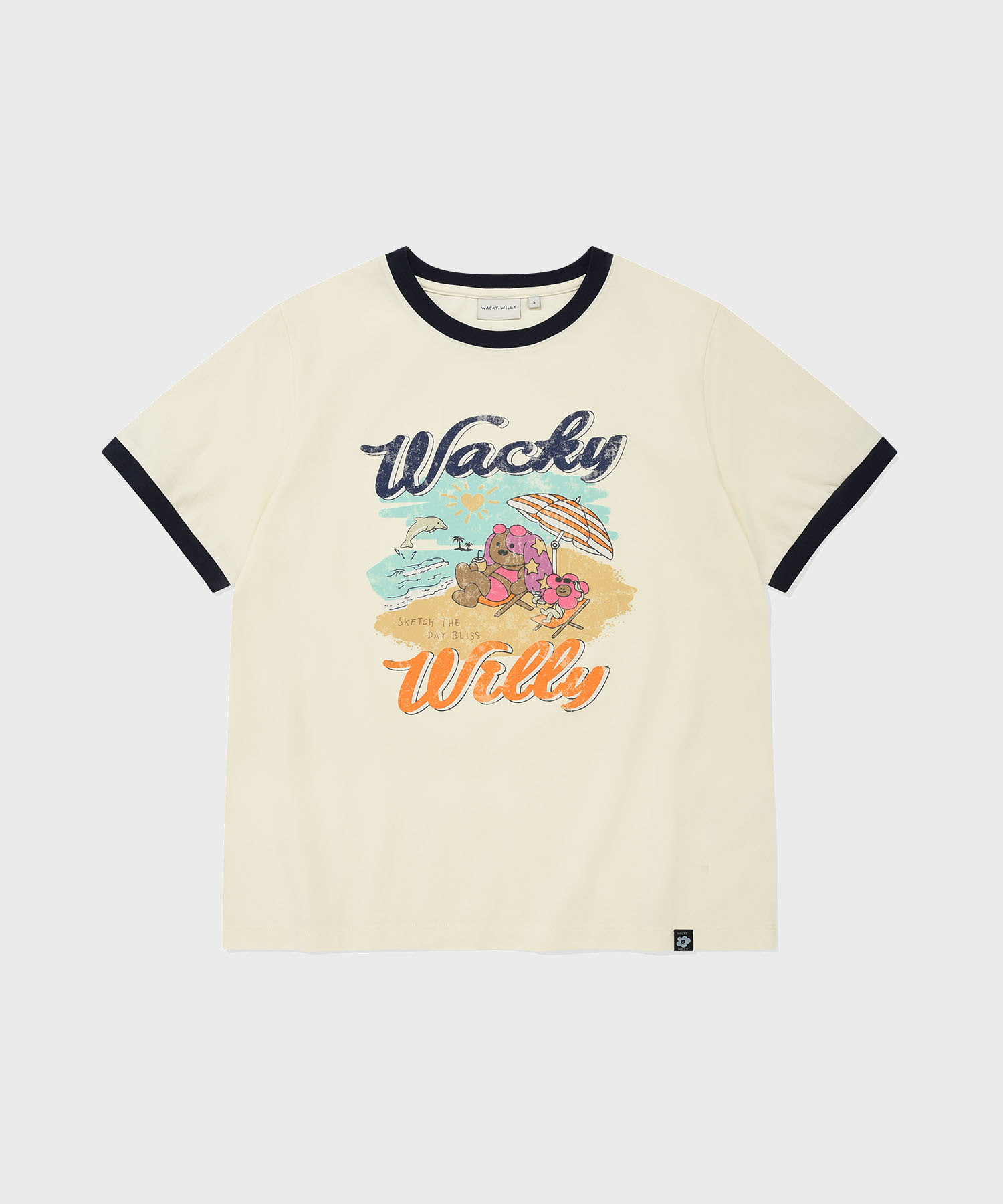 【直播】Wacky Willy LX0509121 女裝圖案短袖上衣(米白色)