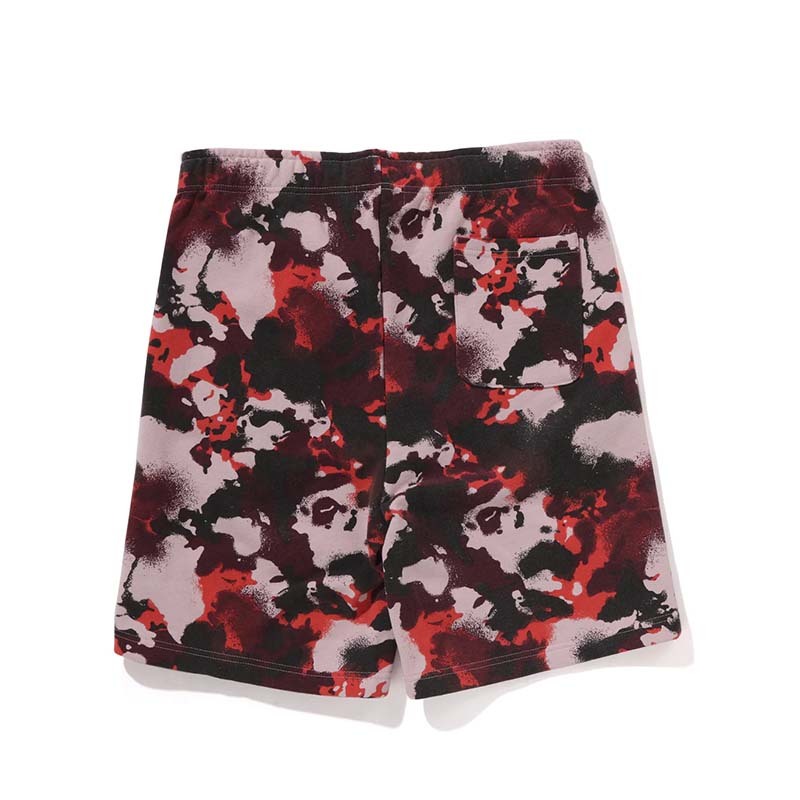 BAPE Map Camo Regular Fit Shark Sweat Shorts 鯊魚 噴墨迷彩 短褲 紅色 1L30153001-RD [台灣現貨]