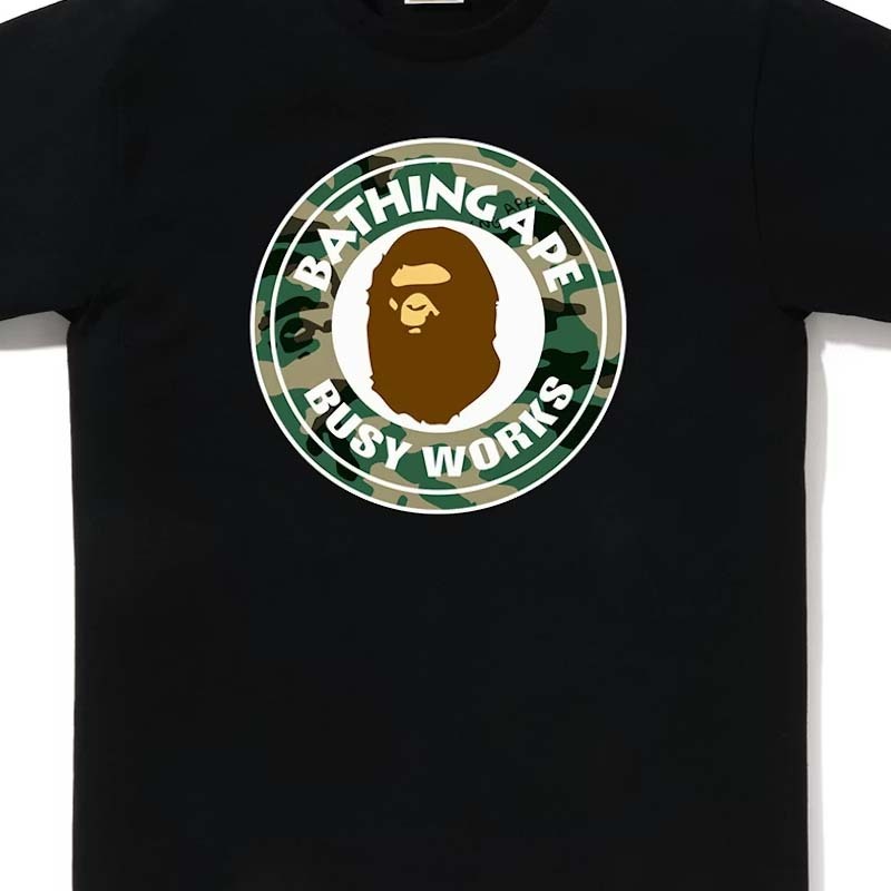 BAPE Woodland Camo Busy Works Tee 猿人 迷彩 短袖 黑色 1J30110031-BK [台灣現貨]