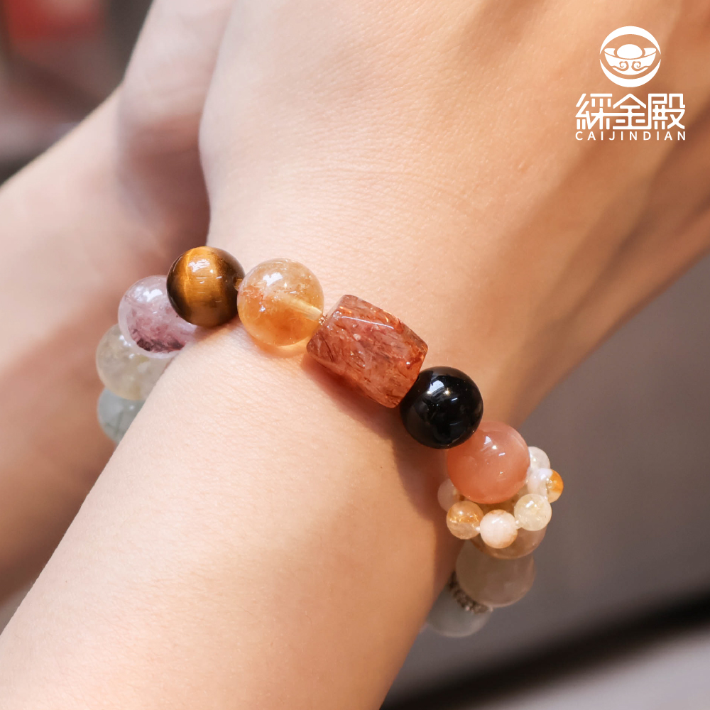 多彩水晶原石手珠｜全運守護｜能量覺醒｜療癒力量｜全方位【綵金殿】