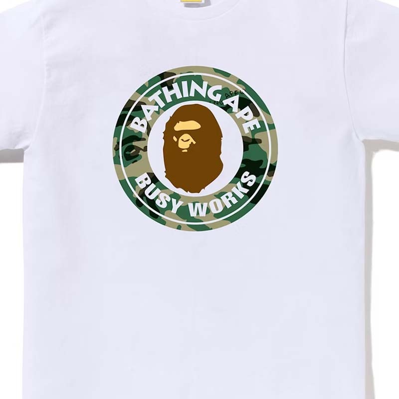 BAPE Woodland Camo Busy Works Tee 猿人 迷彩 短袖 白色 1J30110031-WE [台灣現貨]