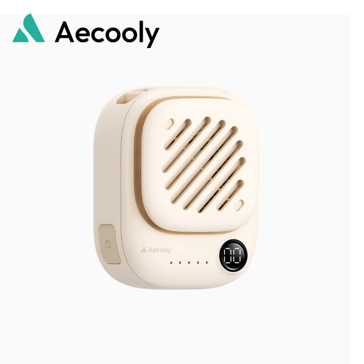 Aecooly 的骰頸掛式風扇 Click 01 (背夾款) NK01 - 米白色