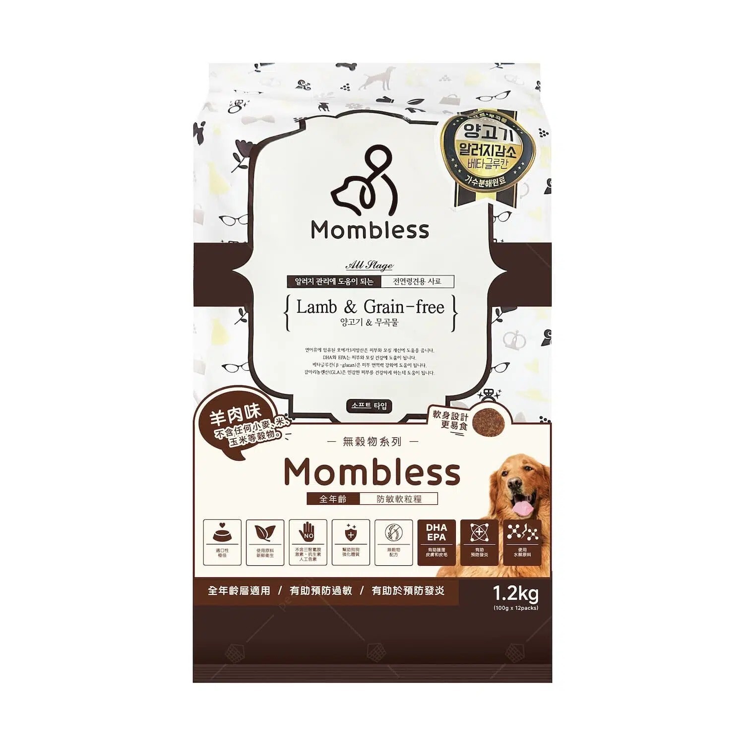 Mombless 媽寶 – 無穀物軟粒狗糧 1.2KG