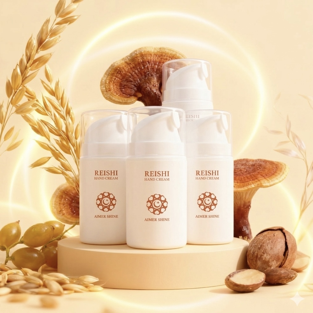 靈芝修護手霜 4% Reishi Hand Cream 50mL 真空瓶裝 x 5入優惠組｜每瓶實際填充 55 g（+10% 增量不加價）