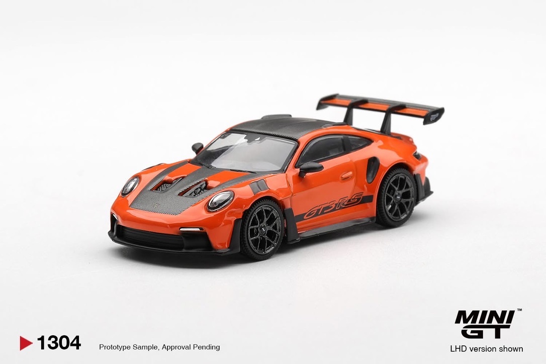 預訂 Pre Order - MiniGT 1304 Porsche 911 (992) GT3 RS  Weissach Package Gulf Orange     (MGT01304-L/ MGT01304-R/ MGT01304-BL)