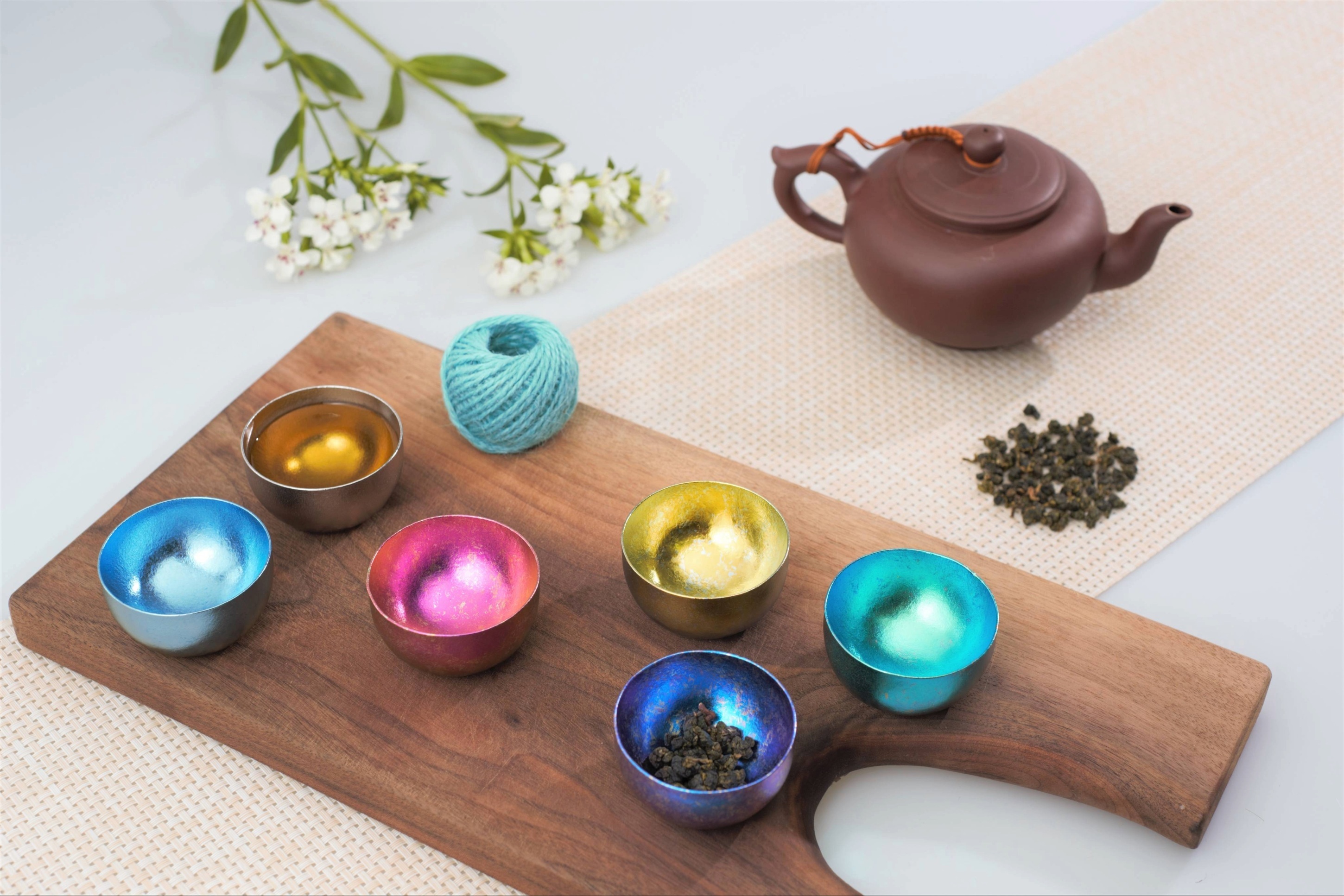 純鈦小茶杯6入組｜耀鈦系列（含木盒）