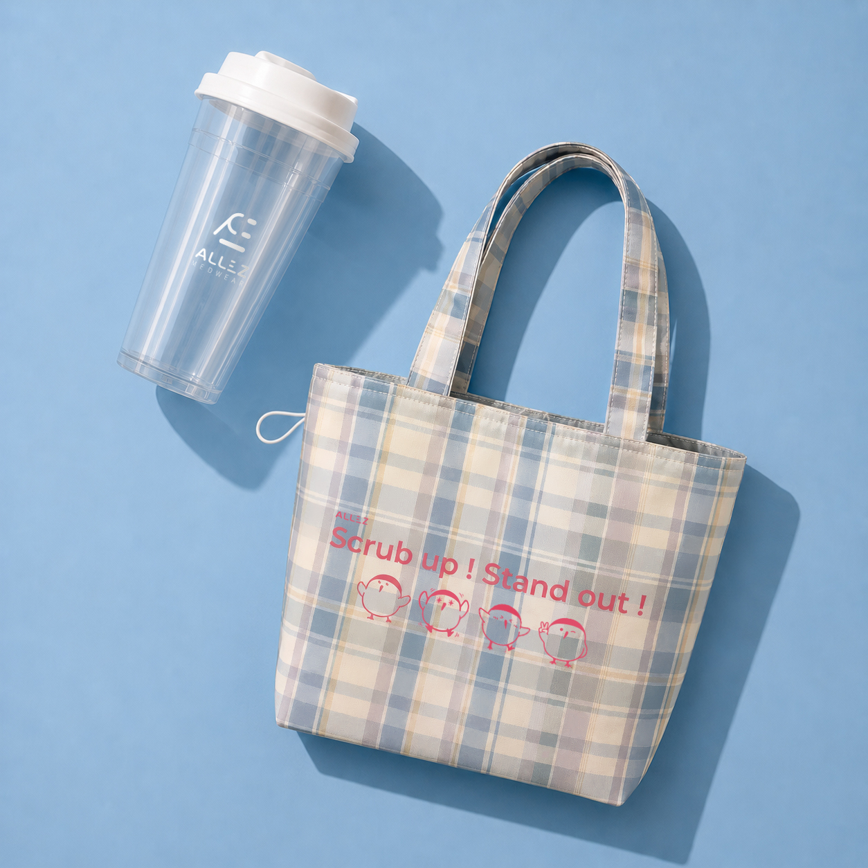 【Branded merchandise】Standout Checkered 2-Way Drink Carrier
