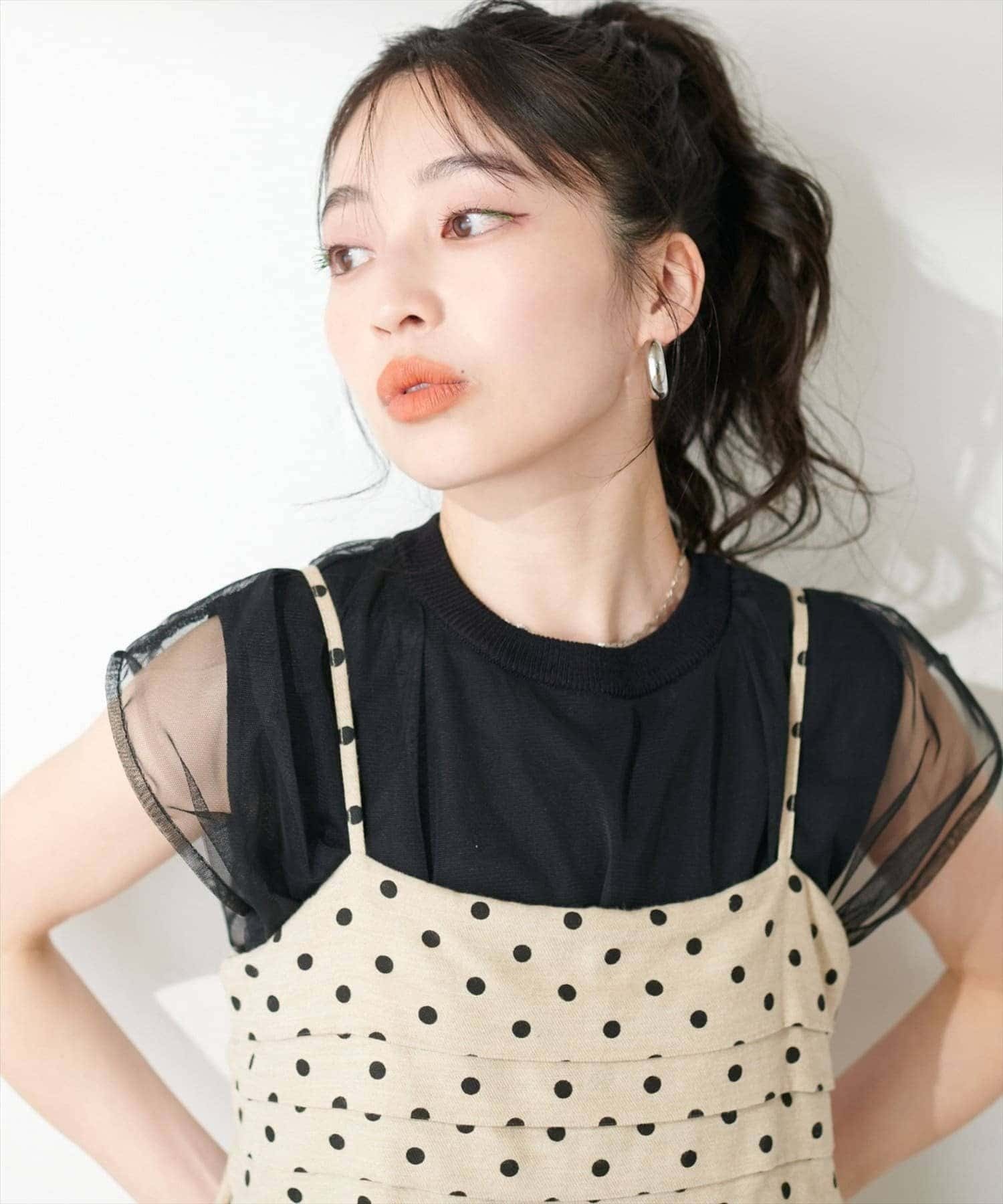 [預購] natural couture 涼感薄紗疊穿針織上衣