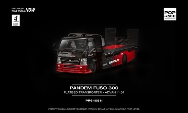預訂 Pre Order - POPRACE PANDEM FUSO 300 FLATBED TRANSPORTER - ADVAN     PR640511