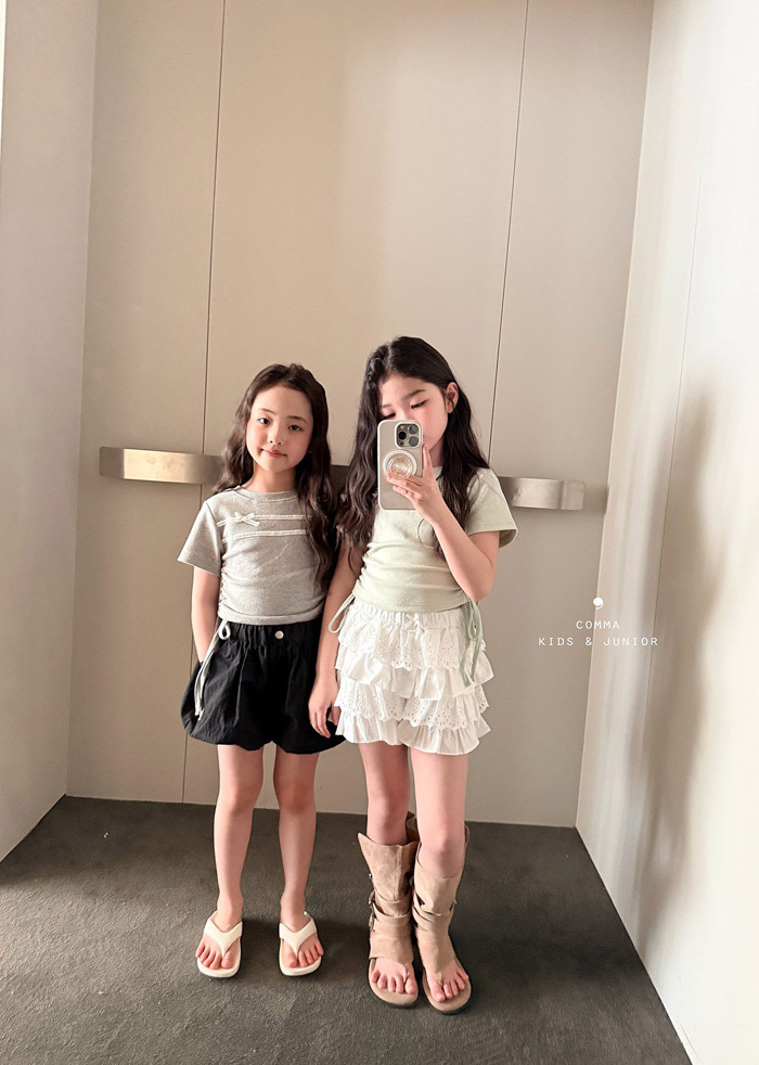 正韓夏CCOMMA 兩色運動感花苞褲