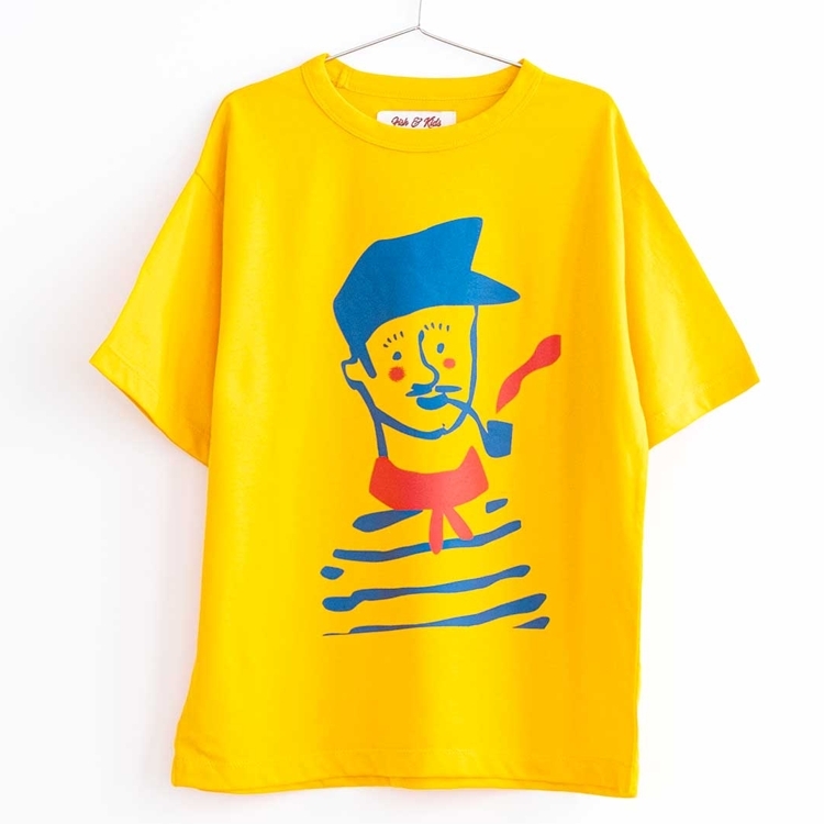 FISH&KIDS 西班牙聯名臉紅男孩寬鬆T恤 OVERSIZED T-SHIRT - YELLOW