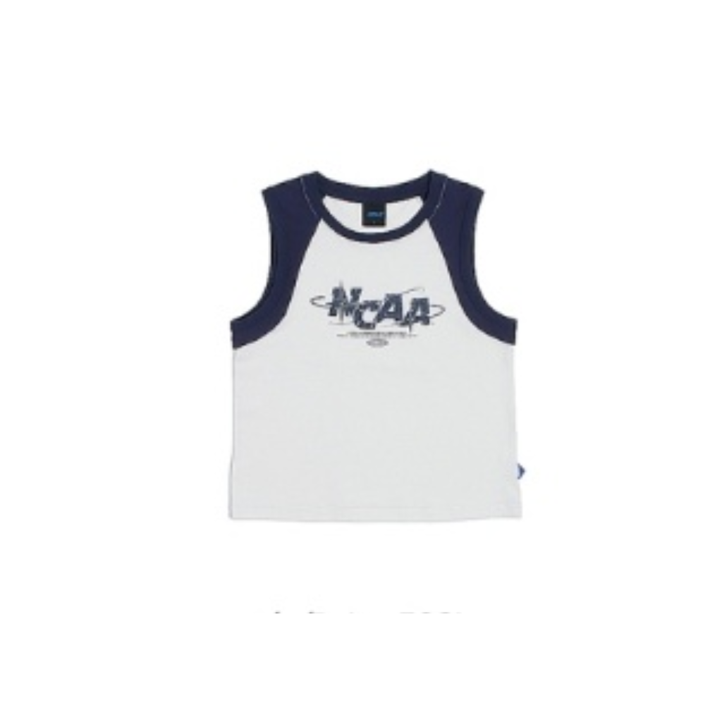 HKCG0511-028 NCAA Y2K style 拼色背心(75221480) WHITE (A28S-XL)