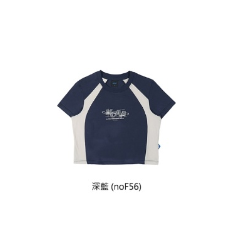 HKCG0511-029 NCAA Y2K style 拼色logo短袖TEE(75221006) BLUE (A29S-L)