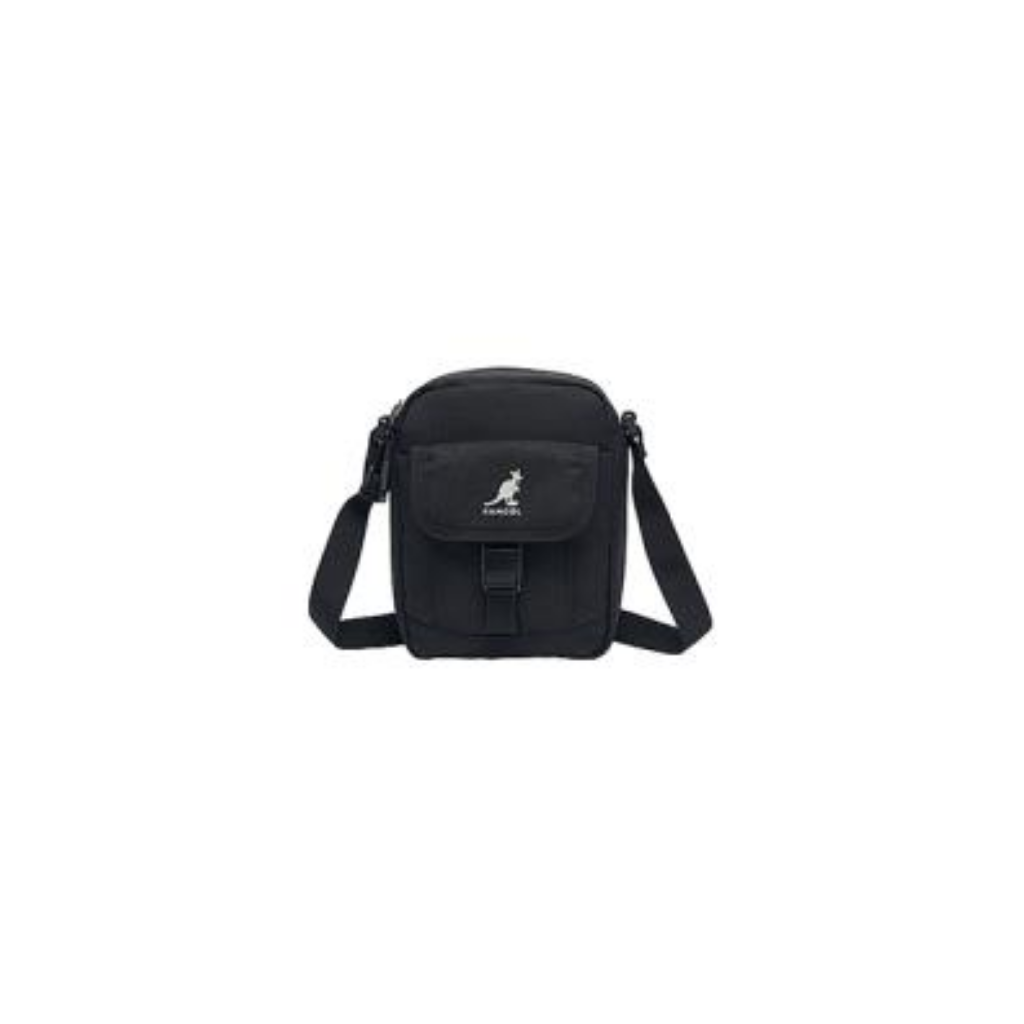 HKCG0511-048 KANGOL 中間LOGO蓋帶小側背包 (64551704)黑色(20) A48