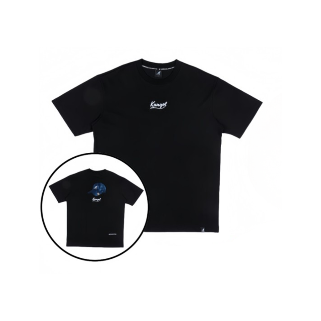 HKCG0511-002 KANGOL 背後CAP帽圖像短袖Tee(64556013) 黑 (A2M-XL)