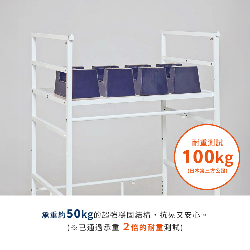 MIT台灣製Brooklyn Series鋼製可伸縮三段洗衣機置物架(寬62~88×深57.5~86.5cm) 白色