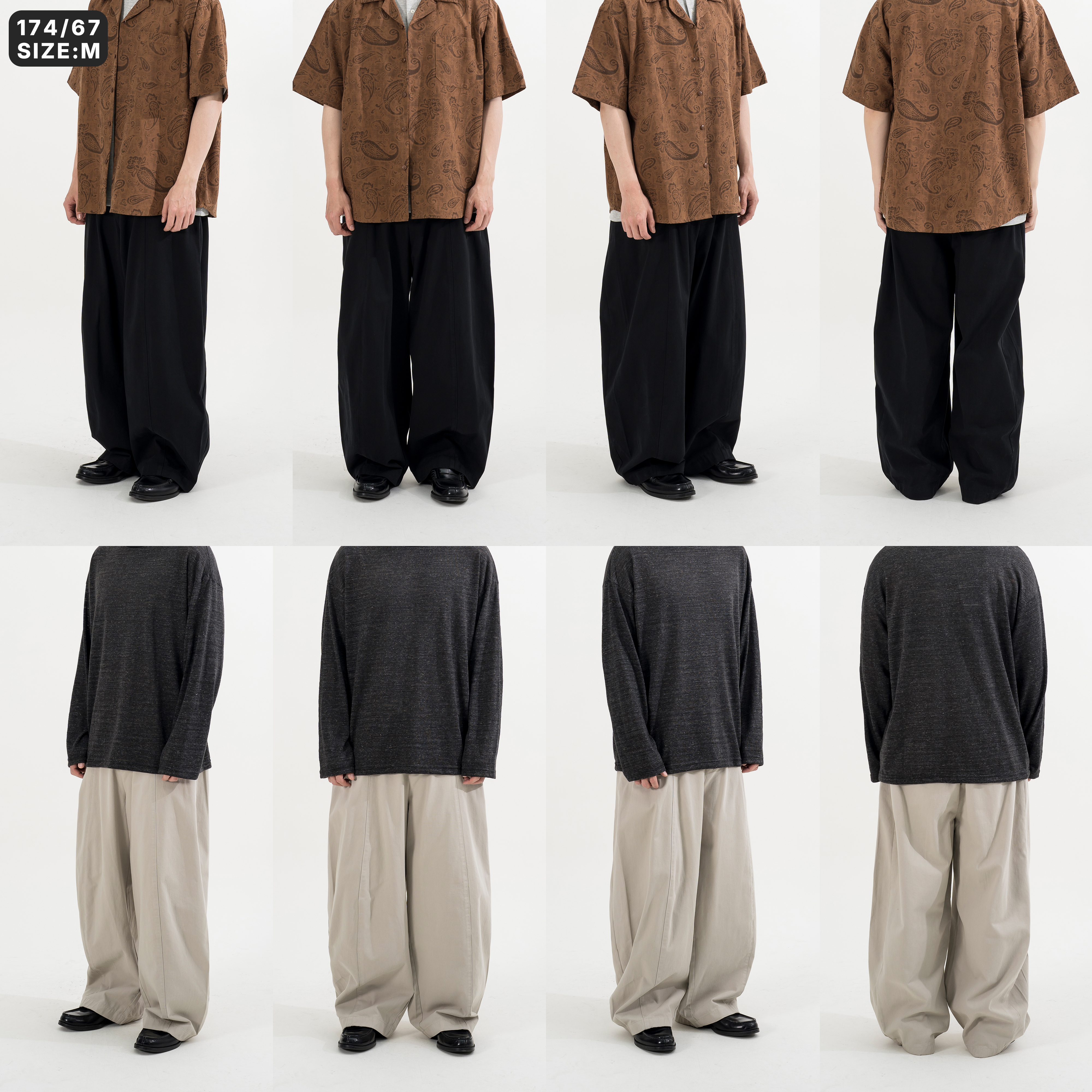 Curved Wide Leg Pants 闊腿 彎刀長褲 [A133]