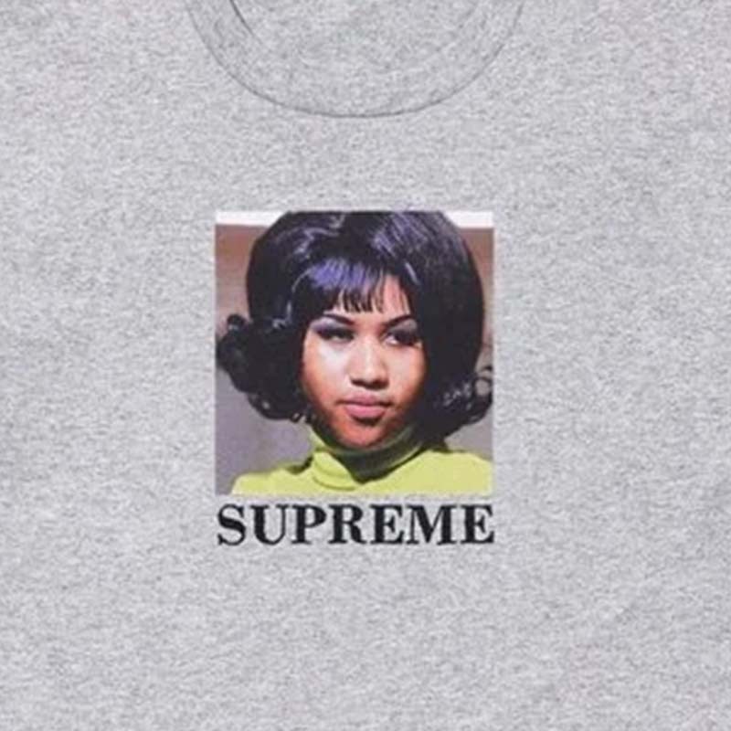 Supreme Aretha Tee 歌手人像短袖灰色SS26T57-HY