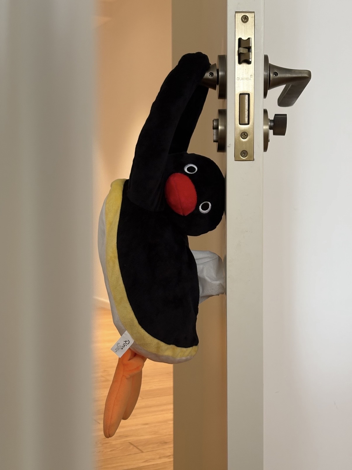 正版授權 PINGU 鈕扣懸掛 衛生紙袋