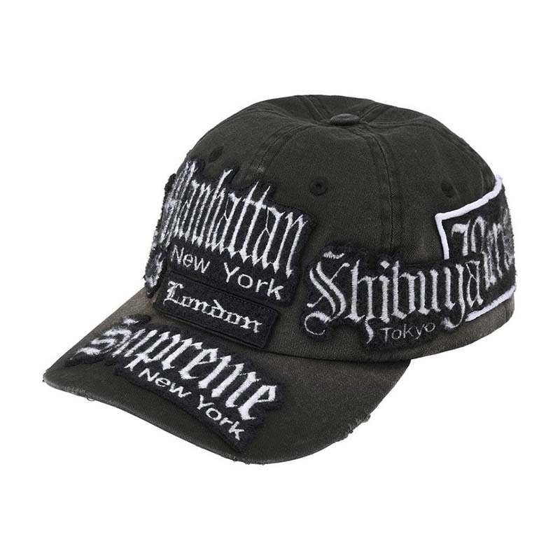 Supreme City Patches 6-Panel 六片帽 帽子 刺繡貼布 黑色 SS26H39-BK [台灣現貨]