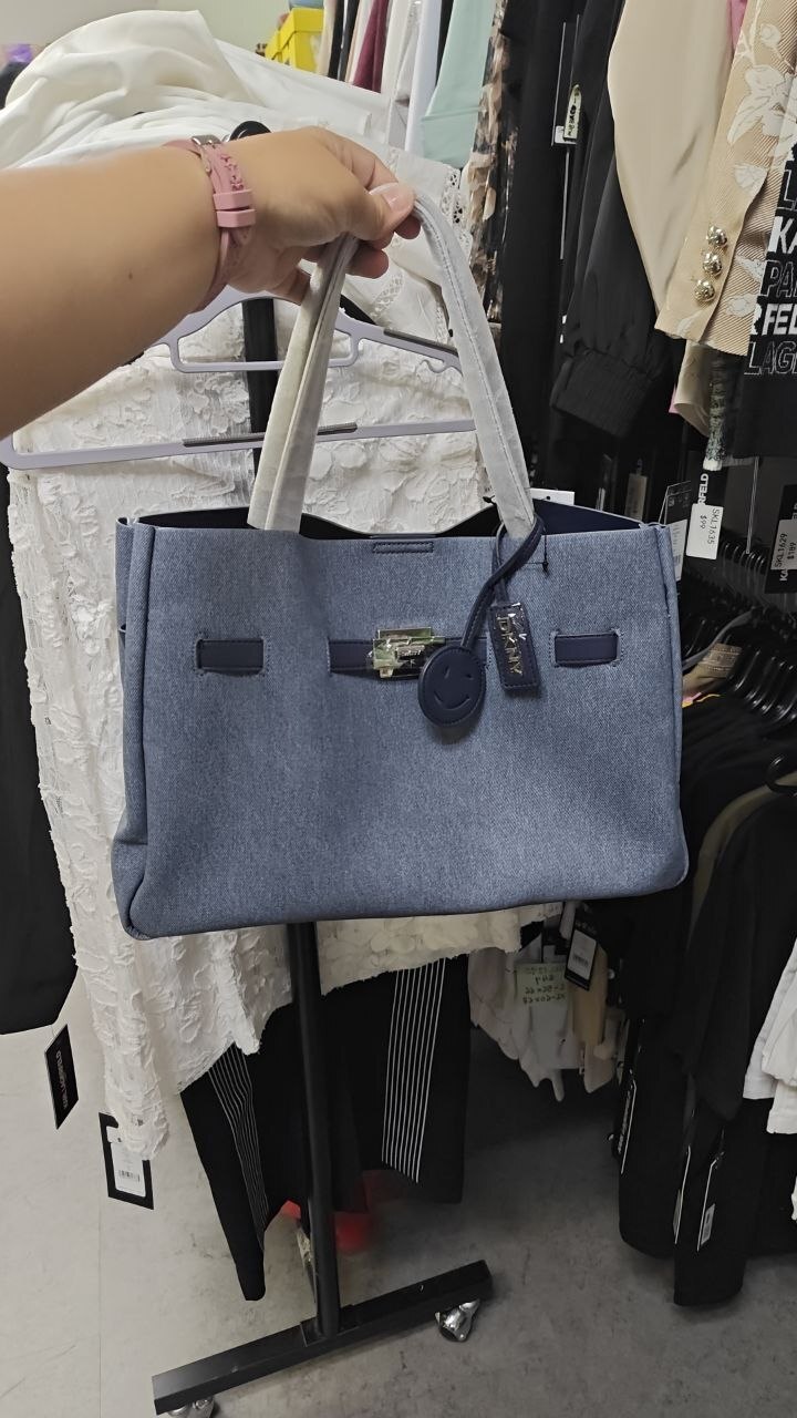 [S] DKNY DENIM R61DDK43 BRYAR DENIM LARGE SATCHEL, 700948694391 (SD1907)