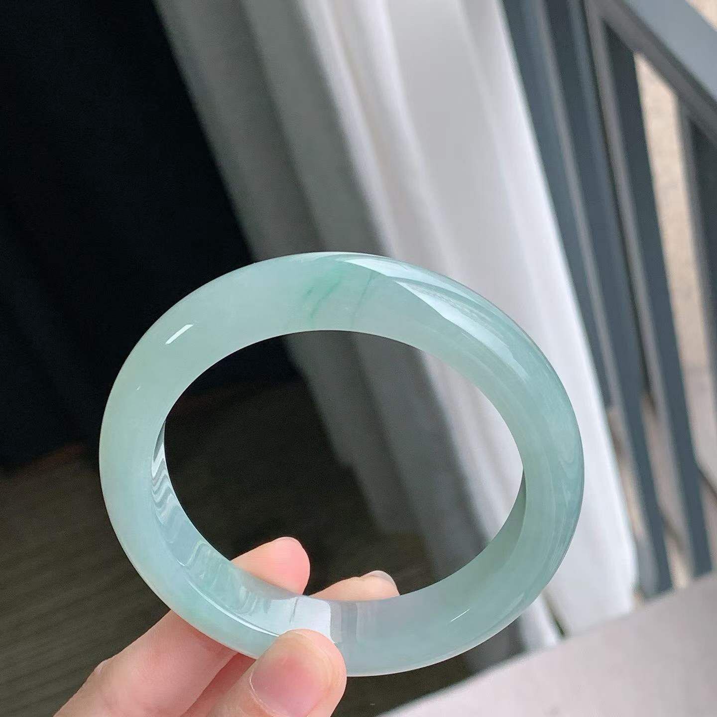 冰飄花翡翠正圈手鐲,天然翡翠A玉, 緬甸玉, Jade, Jadeite