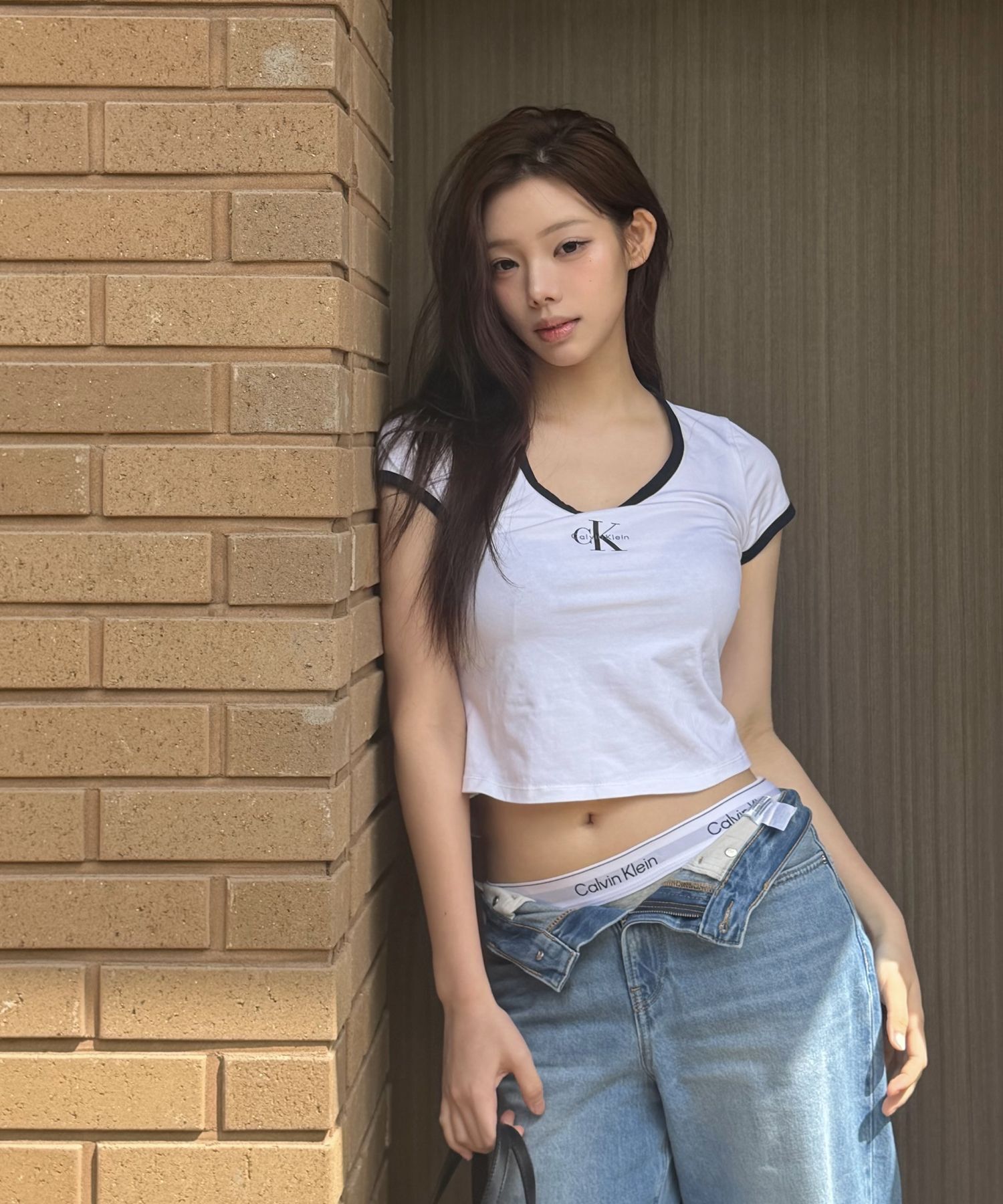 Calvin Klein Jeans 女款 Mono Logo 圓領 Baby 短袖T恤 47G220GYAF