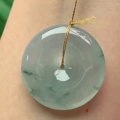 429331 翡翠冰種飄花平安扣 (27.2mm直徑)