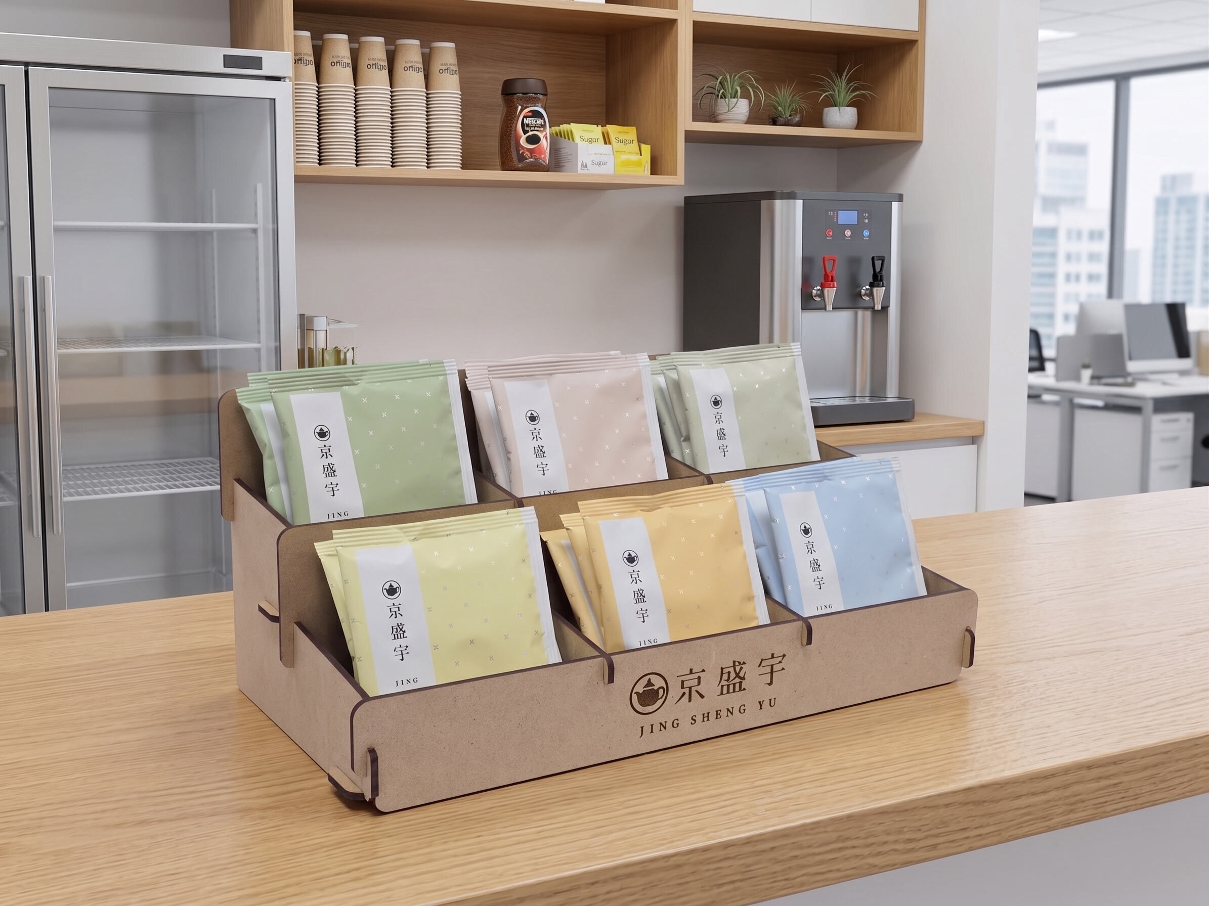 辦公室下午茶包推薦：京盛宇單包袋茶與木質茶包架