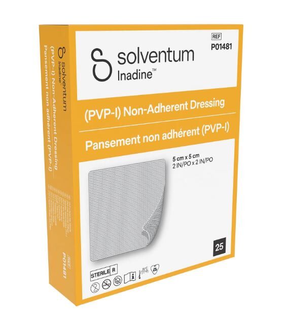 3M Inadine (PVP-I) Non adhesive Dressing 5x5cm  P01481
