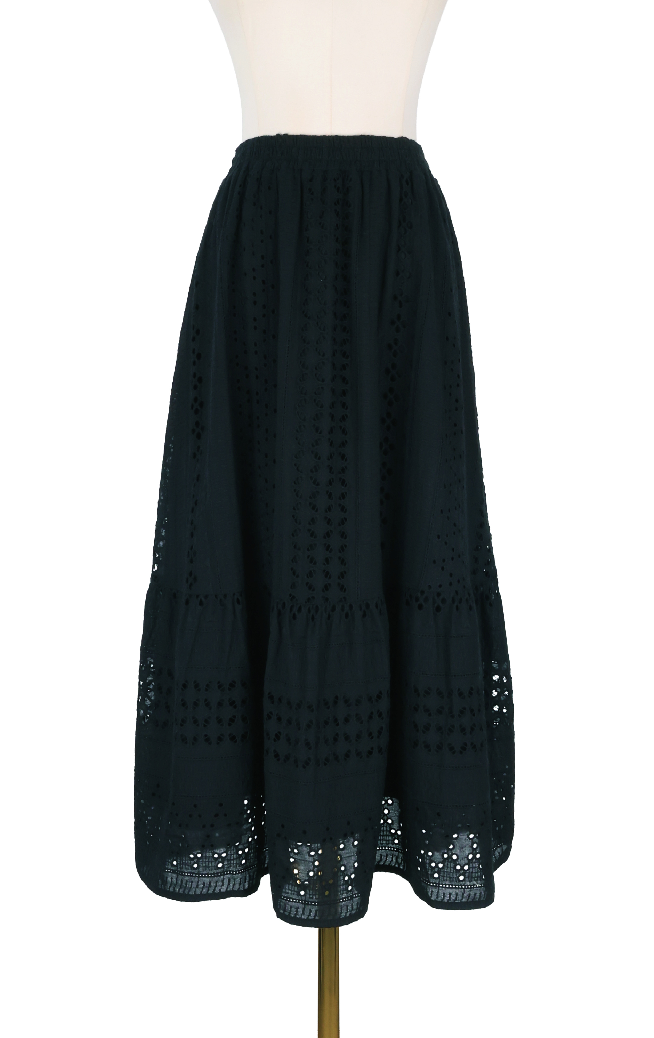 Exquisite Eyelet Embroidery Maxi Skirt SK0817