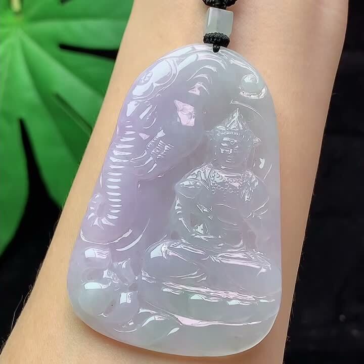 翡翠紫羅蘭普賢菩薩,天然翡翠A玉, 緬甸玉, Jade, Jadeite