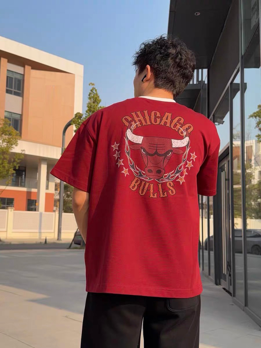Mitchell & Ness NBA TEE 芝加哥 公牛隊 爆裂紋 印花 復古 短T【TE0310CH1604E】