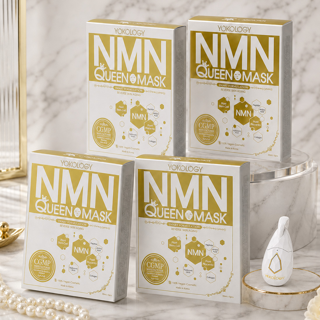 韓國醫學級‧NMN細胞逆齡面膜NMN Queen Mask / 4盒（原價：$1,472）
