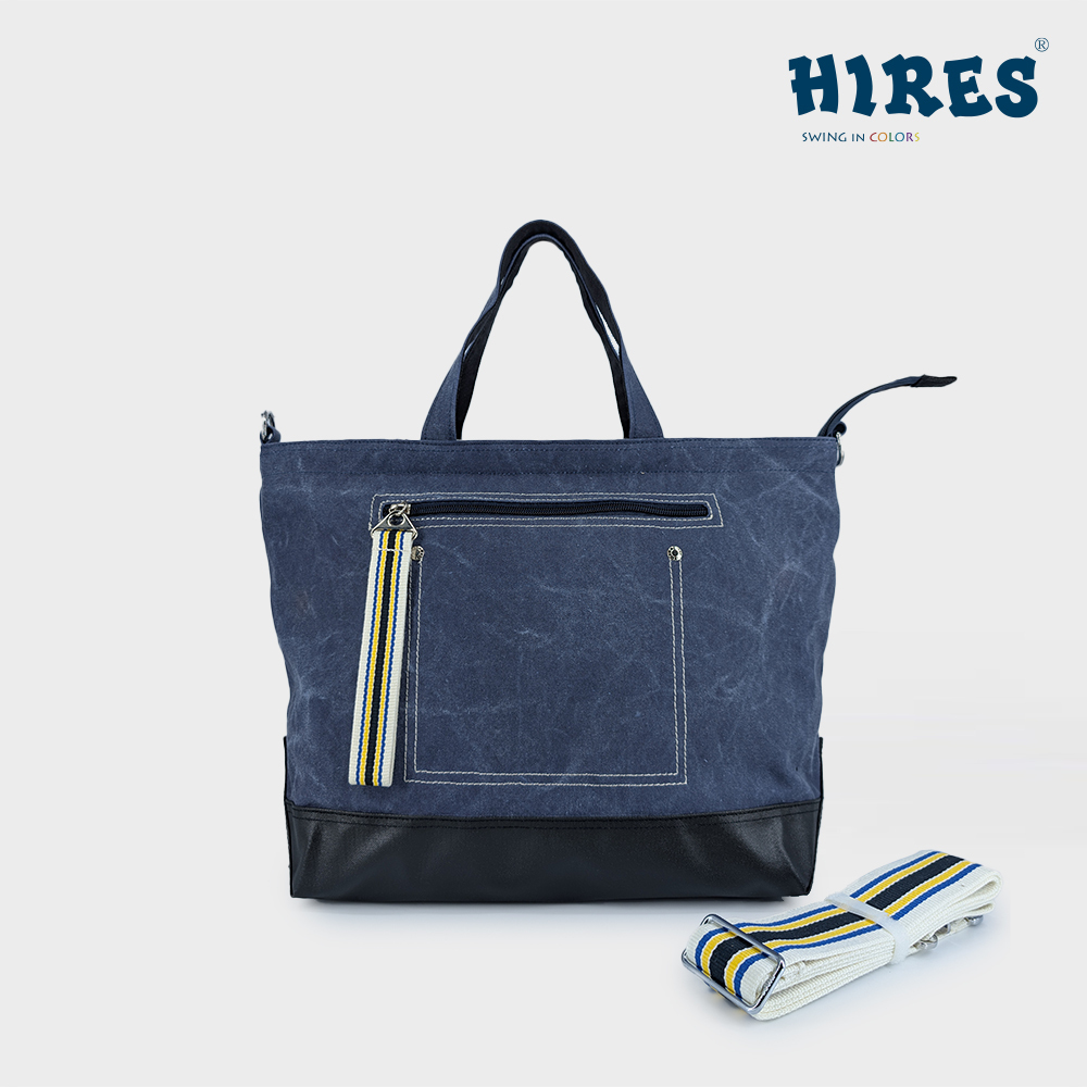 【 HIRES 】方正人生系列 韓系織帶丹寧大款托特包(附背帶)