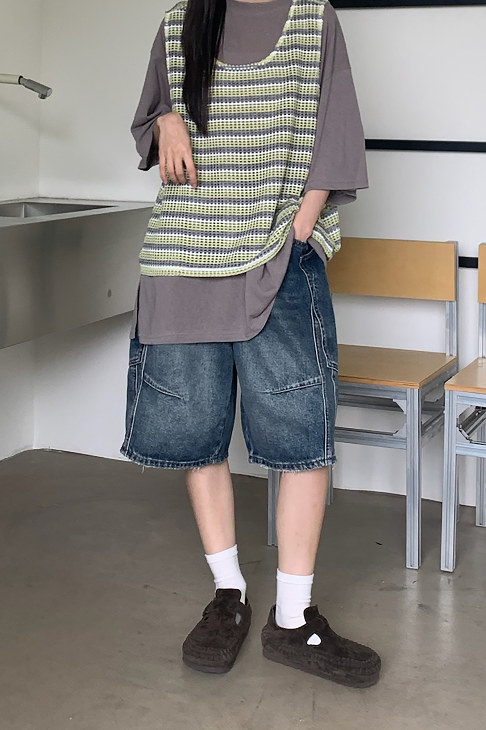 May｜小個性設計感牛仔短褲