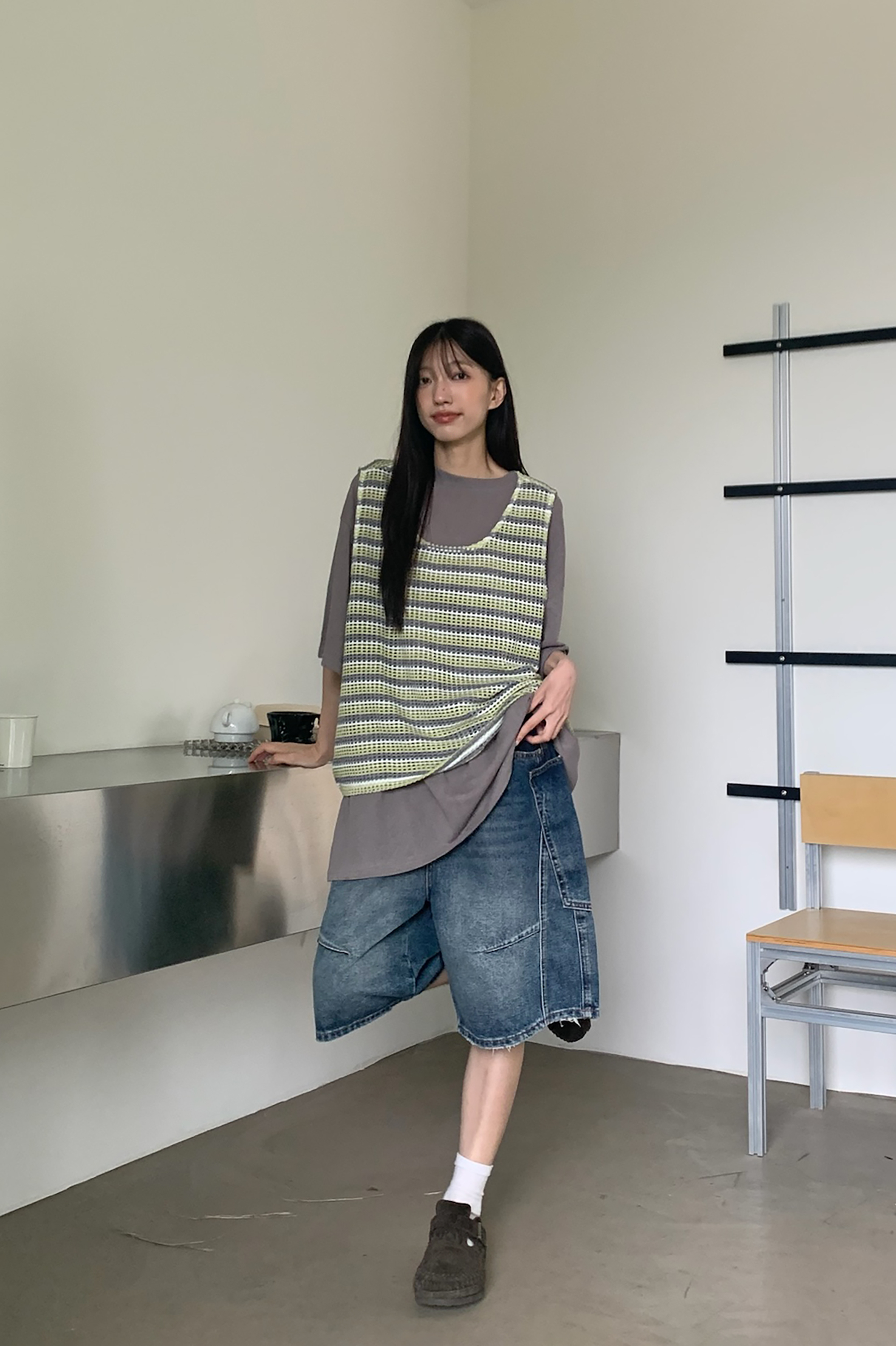 May｜小個性設計感牛仔短褲