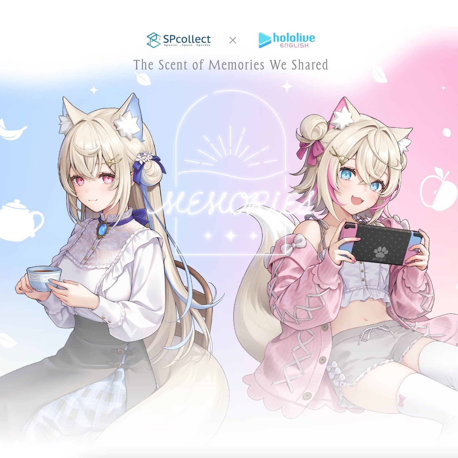 「官品代購」hololive EN 聯名香氛噴霧系列 【SPcollect】MEMORIES 🐾🩵🩷  (Fuwawa Abyssgard/ Mococo Abyssgard)