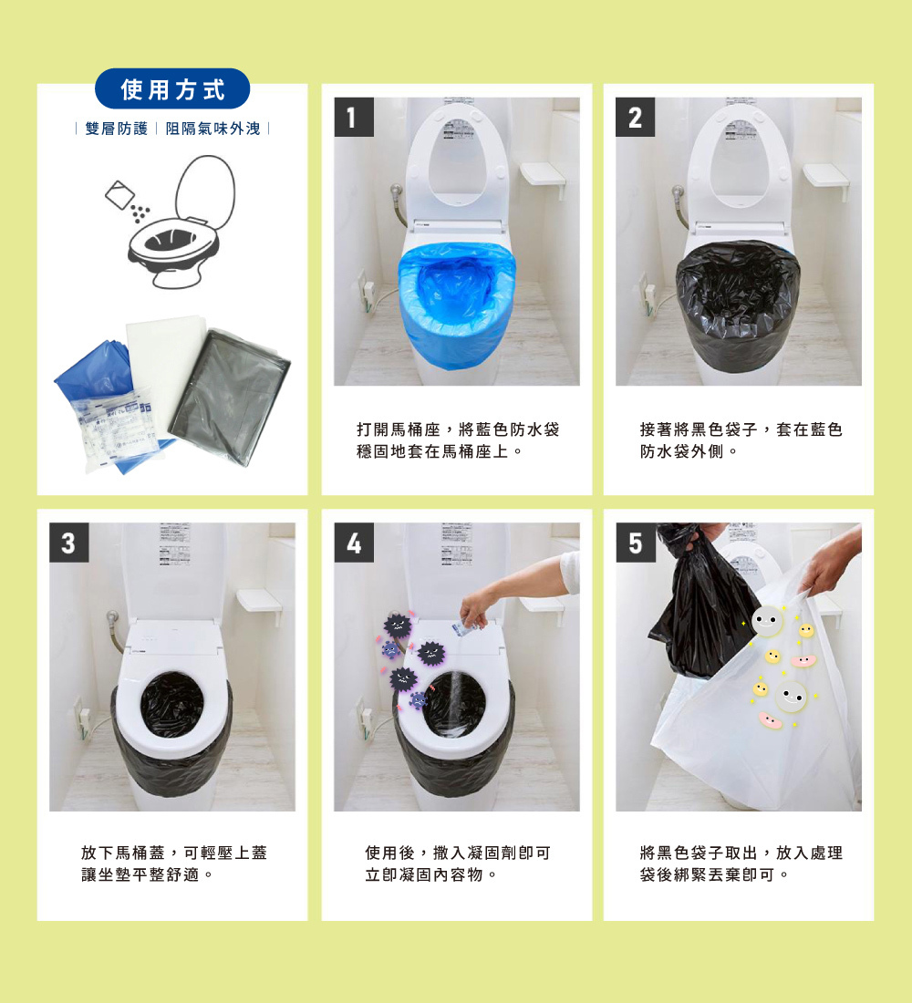 《和弘Plastic工業》日本製抗菌除臭簡易廁所袋組 10回入